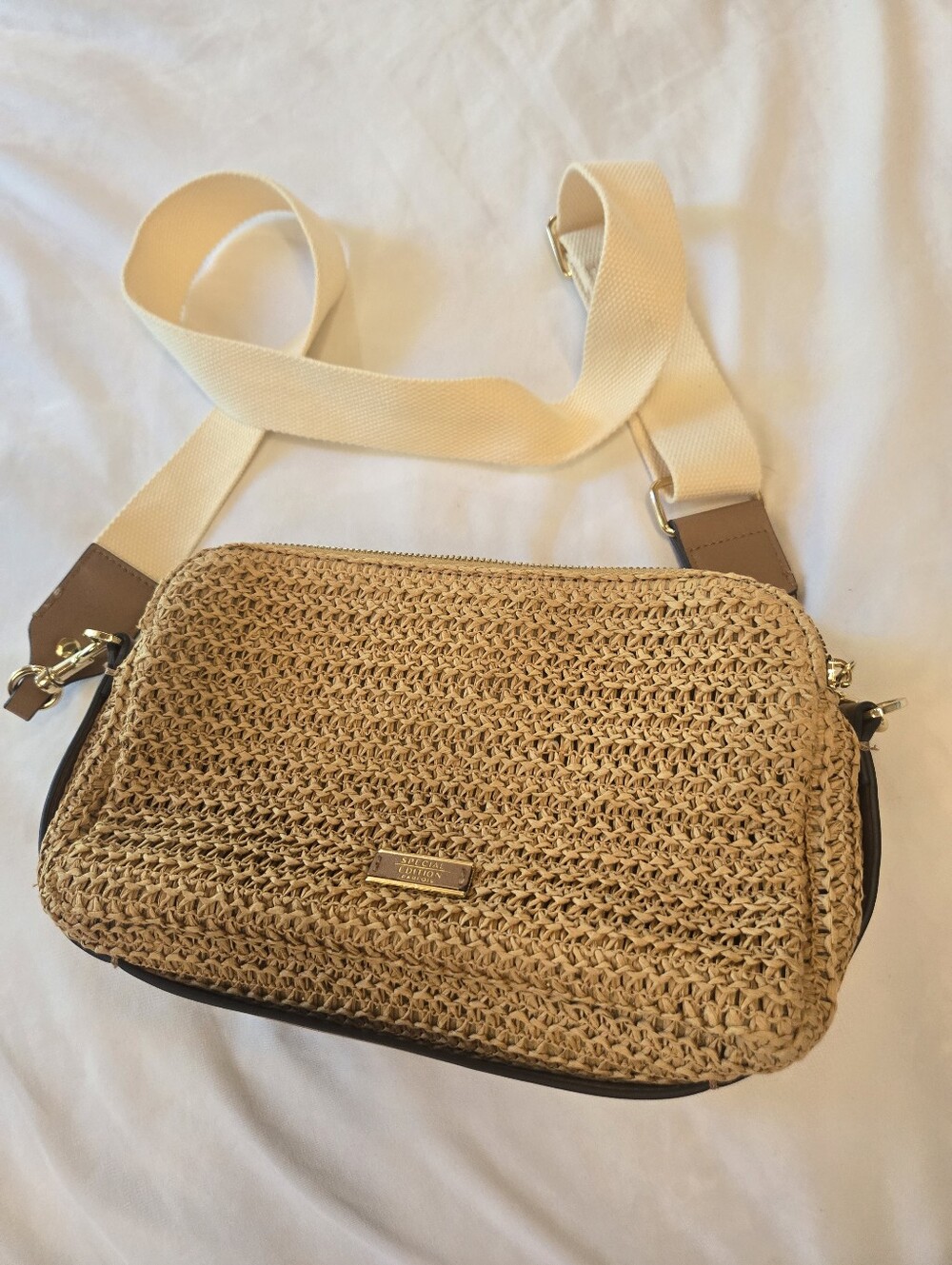 Classic Raffia Crossbody Bag
